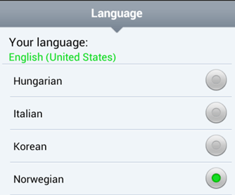 ESET Mobile Security Language Choices